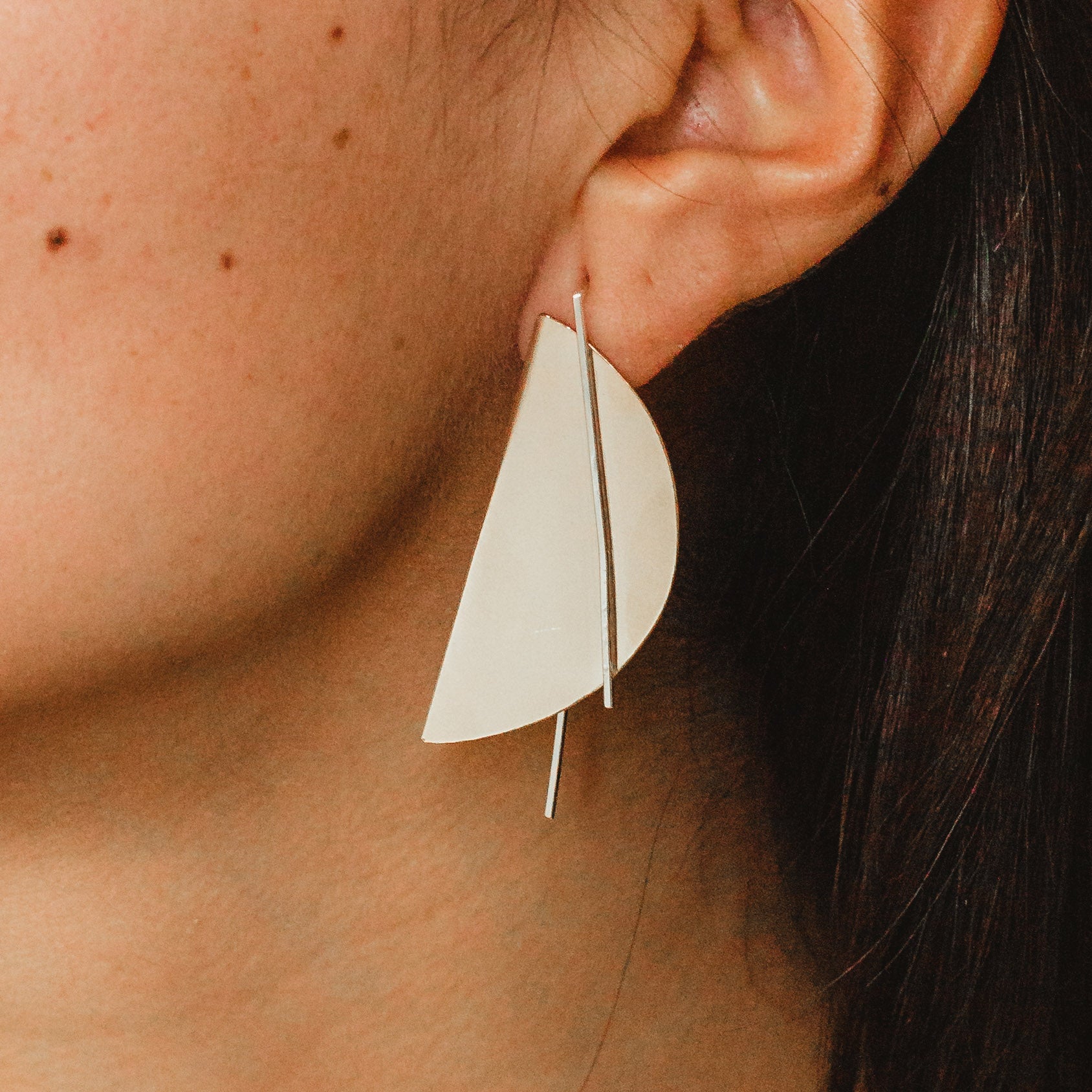 Bowl Chair Threader Earrings